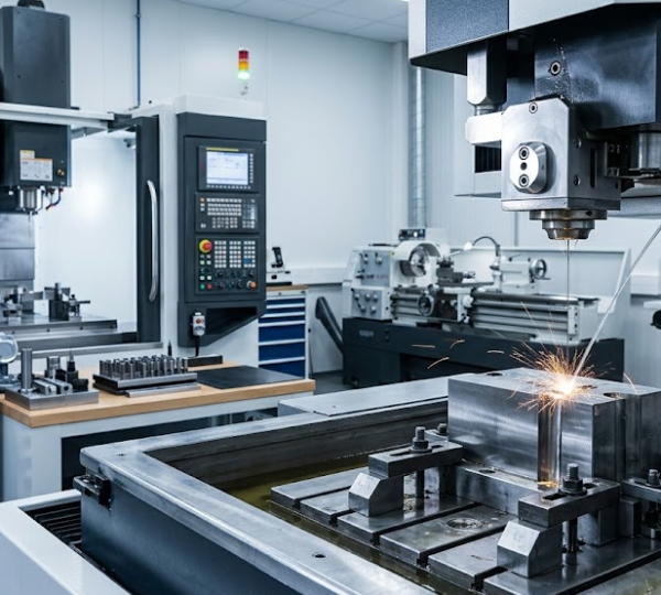 CNC machining center and wire EDM equipment used by precision stamping die manufacturer for tight tolerance die components