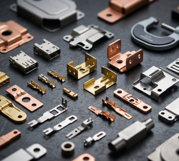 Precision stamped metal components for automotive electronics and aerospace made by experienced stamping die manufacturer