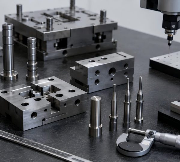 Quality inspection of precision machined tooling parts with caliper and micrometer