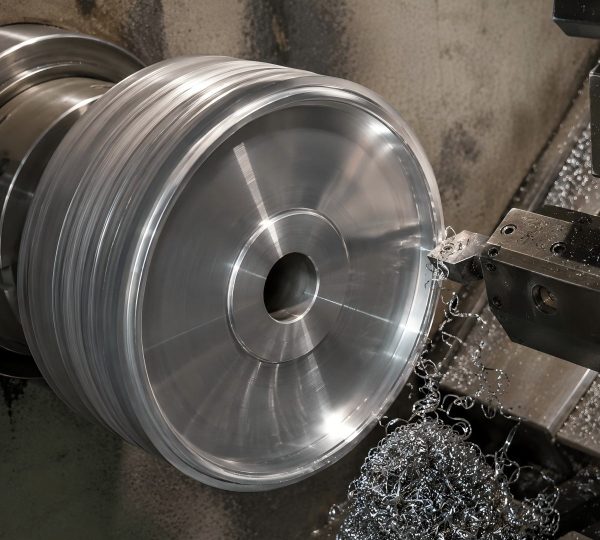 Rough turning for the wheel hub profile on a CNC lathe